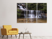 Lade das Bild in den Galerie-Viewer, Leinwandbild 3-teilig Am Ende des Wasserfalls
