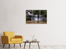 Lade das Bild in den Galerie-Viewer, Leinwandbild 3-teilig Am Ende des Wasserfalls
