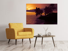 Lade das Bild in den Galerie-Viewer, Leinwandbild Die einsame Insel im Sonnenuntergang
