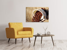 Lade das Bild in den Galerie-Viewer, Leinwandbild Kaffeebohnen in der Tasse
