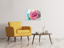 Lade das Bild in den Galerie-Viewer, Leinwandbild Rosenblüte in rosa
