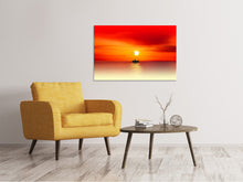 Lade das Bild in den Galerie-Viewer, Leinwandbild Ein Fischer im Sonnenuntergang
