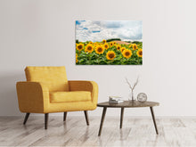 Lade das Bild in den Galerie-Viewer, Leinwandbild Landschaft mit Sonnenblumen
