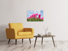 Lade das Bild in den Galerie-Viewer, Leinwandbild Tulpenfeld in rosa
