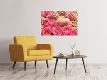 Lade das Bild in den Galerie-Viewer, Leinwandbild Romantische Rosen mit Herz
