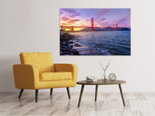 Lade das Bild in den Galerie-Viewer, Leinwandbild Golden Gate am Abend
