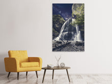 Lade das Bild in den Galerie-Viewer, Leinwandbild Vollmond am Wasserfall
