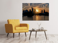 Lade das Bild in den Galerie-Viewer, Leinwandbild Sonnenuntergang an der Skyline
