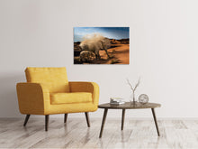 Lade das Bild in den Galerie-Viewer, Leinwandbild Elefanten in der Wüste
