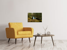 Lade das Bild in den Galerie-Viewer, Leinwandbild Kleiner Wasserfall im Wald
