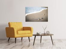 Lade das Bild in den Galerie-Viewer, Leinwandbild Fussspuren im Sand am Strand
