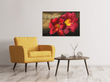 Lade das Bild in den Galerie-Viewer, Leinwandbild Lilien Blüten mit Wassertropfen
