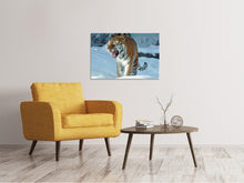 Lade das Bild in den Galerie-Viewer, Leinwandbild Tiger im Schnee
