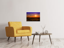 Lade das Bild in den Galerie-Viewer, Leinwandbild Sonnenuntergang am Blumenfeld
