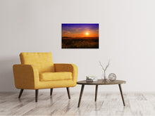 Lade das Bild in den Galerie-Viewer, Leinwandbild Sonnenuntergang am Blumenfeld
