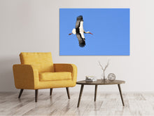 Lade das Bild in den Galerie-Viewer, Leinwandbild Der Storch in Aktion

