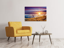 Lade das Bild in den Galerie-Viewer, Leinwandbild Majestätischer Sonnuntergang am Berggipfel
