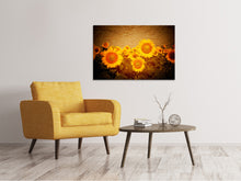 Lade das Bild in den Galerie-Viewer, Leinwandbild Retro-Sonnenblumen
