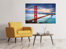 Lade das Bild in den Galerie-Viewer, Leinwandbild Der Golden Gate Bridge bei Sonnenuntergang
