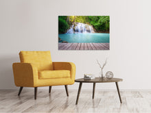 Lade das Bild in den Galerie-Viewer, Leinwandbild Terrasse am Wasserfall
