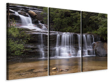 Lade das Bild in den Galerie-Viewer, Leinwandbild 3-teilig Am Ende des Wasserfalls
