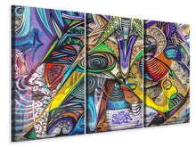 Lade das Bild in den Galerie-Viewer, Leinwandbild 3-teilig Fantasie Graffiti
