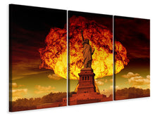 Lade das Bild in den Galerie-Viewer, Leinwandbild 3-teilig Freiheitsstatue im spektakulärem Licht
