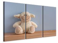 Leinwandbild 3-teilig Glückliches Schäfchen