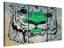 Lade das Bild in den Galerie-Viewer, Leinwandbild 3-teilig Graffiti Tiger
