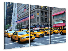 Lade das Bild in den Galerie-Viewer, Leinwandbild 3-teilig Manhattan - Taxi bitte

