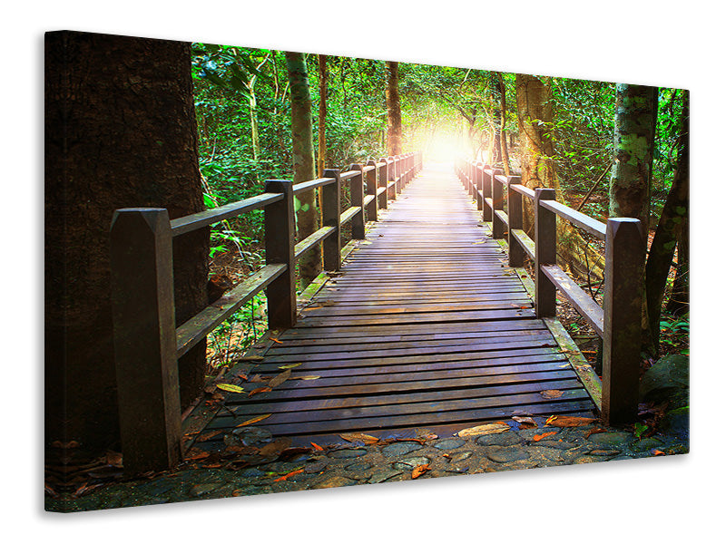 Leinwandbild Die Brücke im Wald