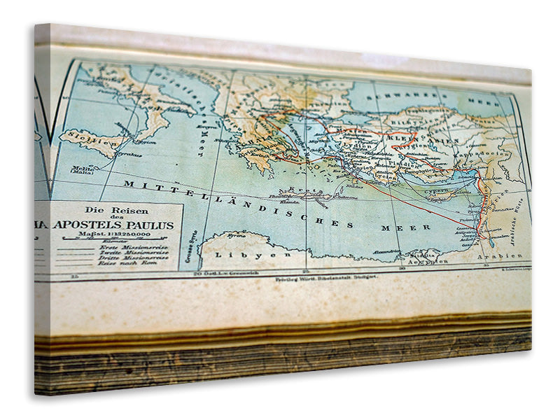 Leinwandbild Antike Landkarte