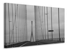 Lade das Bild in den Galerie-Viewer, Leinwandbild Brücke der Normandie im Nebel
