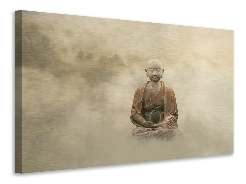 Leinwandbild Buddha im nebulösen Licht