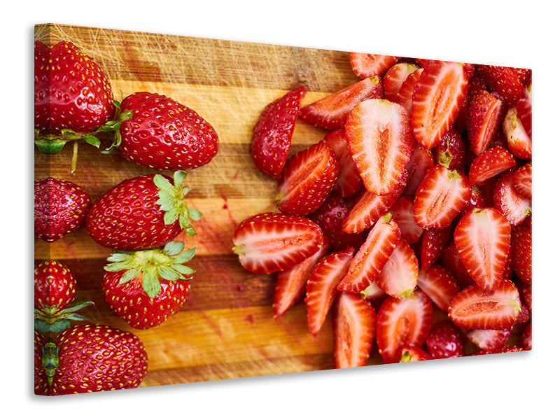 Leinwandbild Frische Erdbeeren