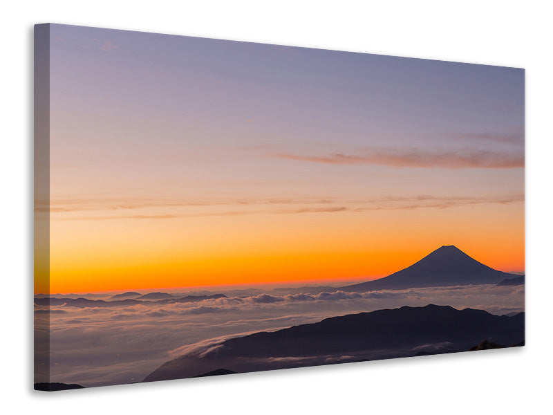 Leinwandbild Fujisan bei Sonnenuntergang