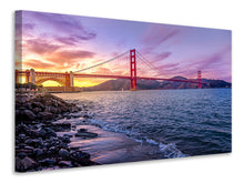 Lade das Bild in den Galerie-Viewer, Leinwandbild Golden Gate am Abend
