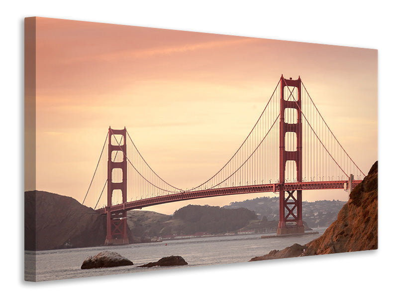 Leinwandbild Golden Gate Brücke im Abendlicht