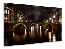 Lade das Bild in den Galerie-Viewer, Leinwandbild Nachts in Amsterdam
