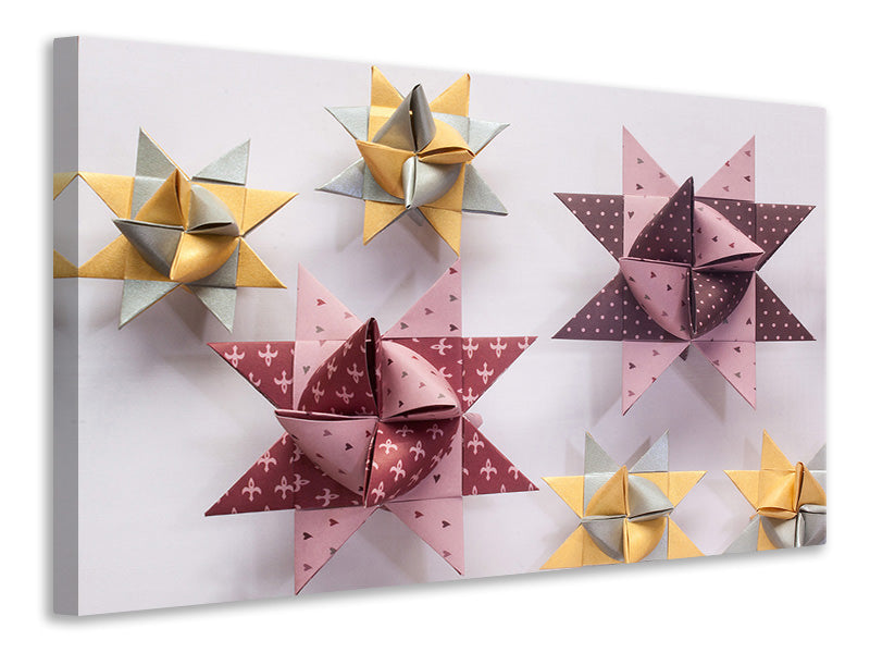 Leinwandbild Origami Bunte Sterne