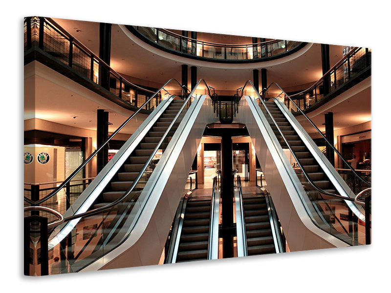 Leinwandbild Rolltreppe im Einkaufszentrum