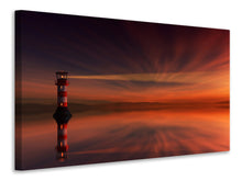Lade das Bild in den Galerie-Viewer, Leinwandbild Roter Himmel am Leuchtturm
