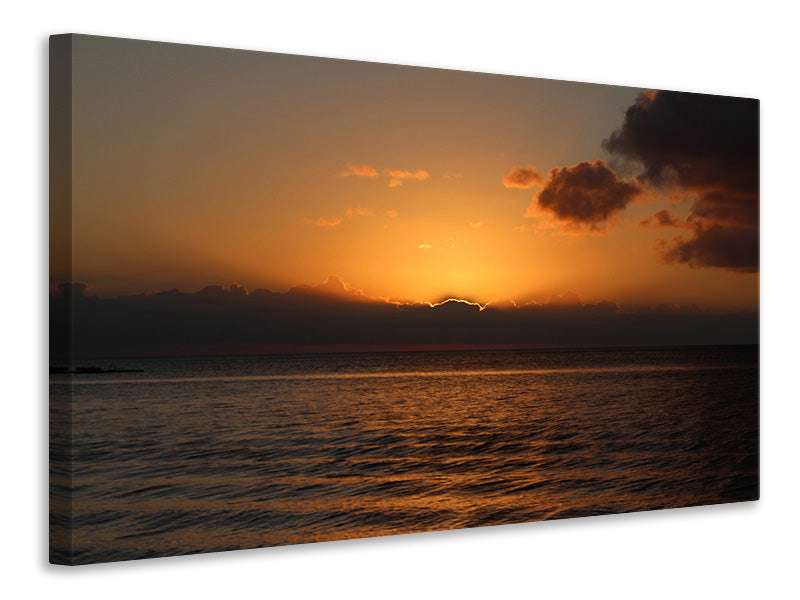 Leinwandbild Schöner Sonnenaufgang am Strand