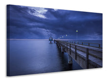 Lade das Bild in den Galerie-Viewer, Leinwandbild Seebrücke bei Nacht

