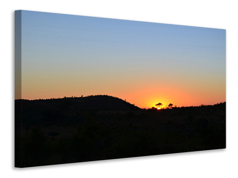 Leinwandbild Sonnenuntergang in Afrika