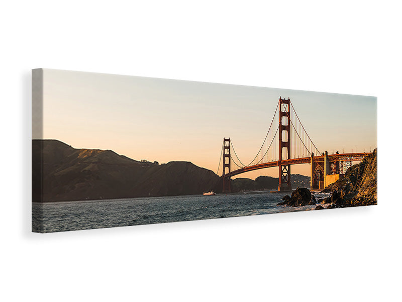 Leinwandbild Panorama An der Golden Gate Brücke