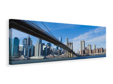 Lade das Bild in den Galerie-Viewer, Leinwandbild Panorama Brooklyn Brücke bei Sonnenschein
