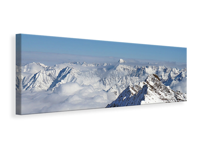 Leinwandbild Panorama Fantastischer Ausblick auf die Gipfel
