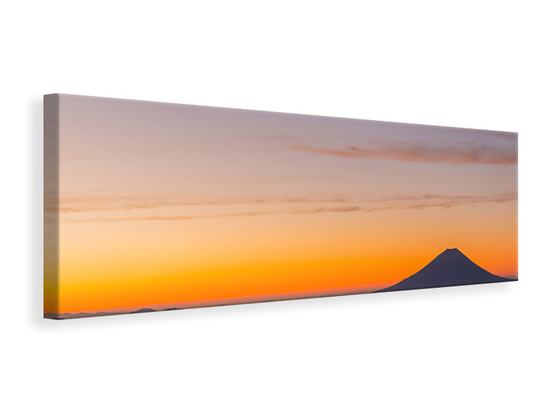 Leinwandbild Panorama Fujisan bei Sonnenuntergang