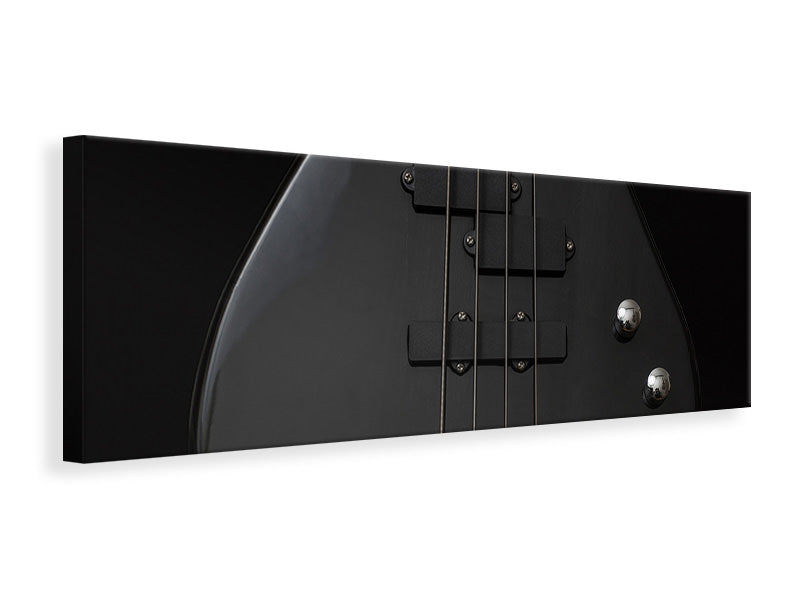 Leinwandbild Panorama Gitarre ganz in schwarz